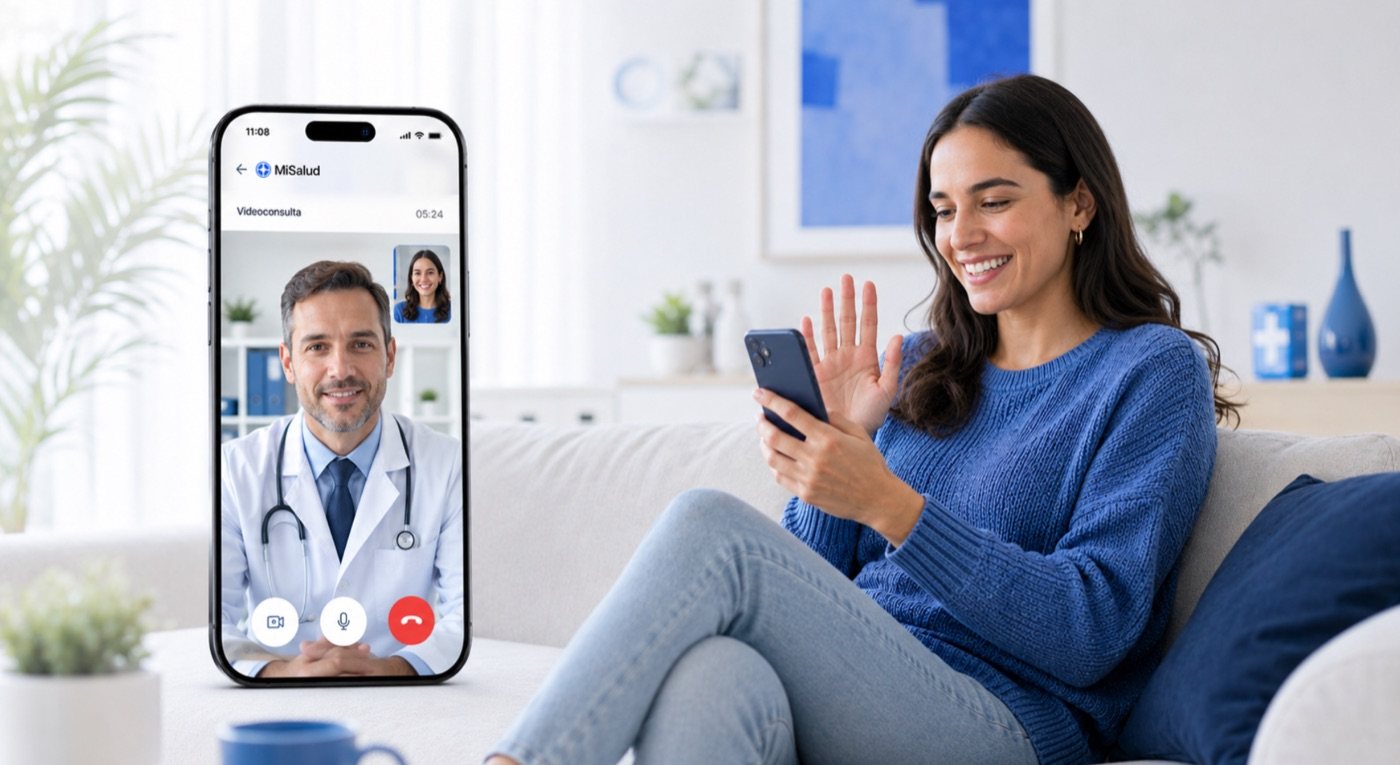 Paciente en videoconsulta con su médico por MiSalud